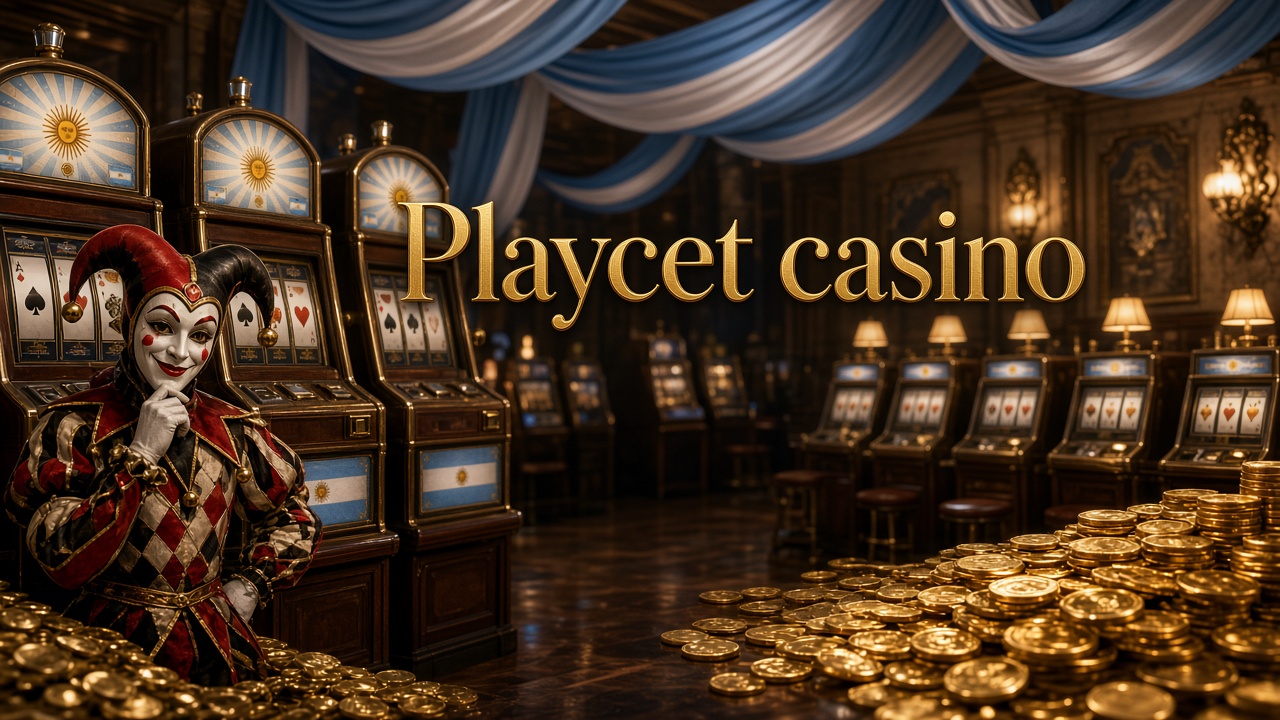 Tragamonedas con un comodín y la frase Playcet casino